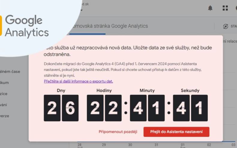 Trval zmazanie tatistk nvtevnosti Universal Analytics, plne ich nahrdzaj Google Analytics 4